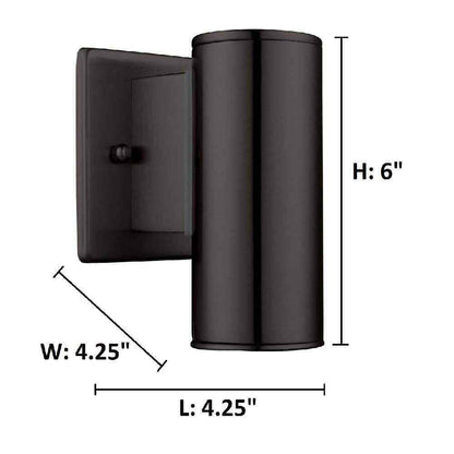 Eglo Riga 4.25 in. W x 6 in. H 1-Light Black Hardwired Outdoor Wall Sconce