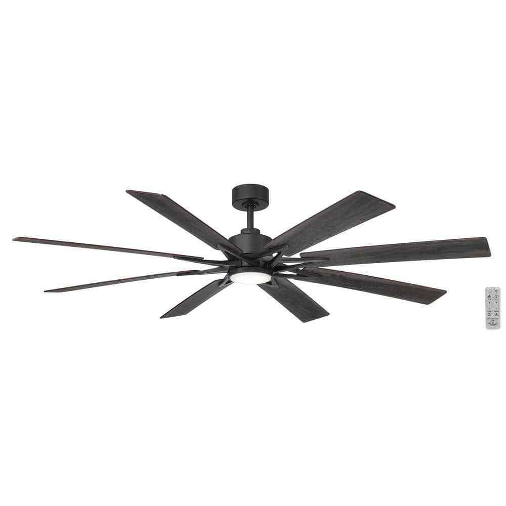 Home Decorators Intervale 72 in. Indoor/Outdoor Black Ceiling Fan w/ Remote