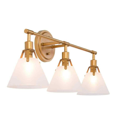 LNC Brushed Gold Bell Vanity Light 25.5 in. 3-Light Antique Wall Sconce