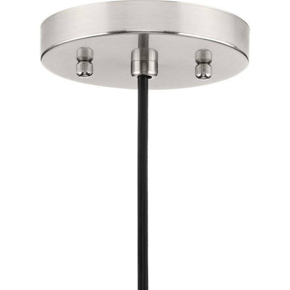 Progress Lighting Hinton 8" Brushed Nickel Pendant w/ Clear Seeded Glass Shade