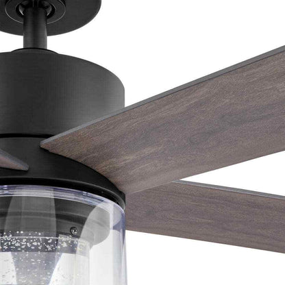 Hampton Bay Crysalis 52 in. Integrated CCT LED Indoor Matte Black Ceiling Fan