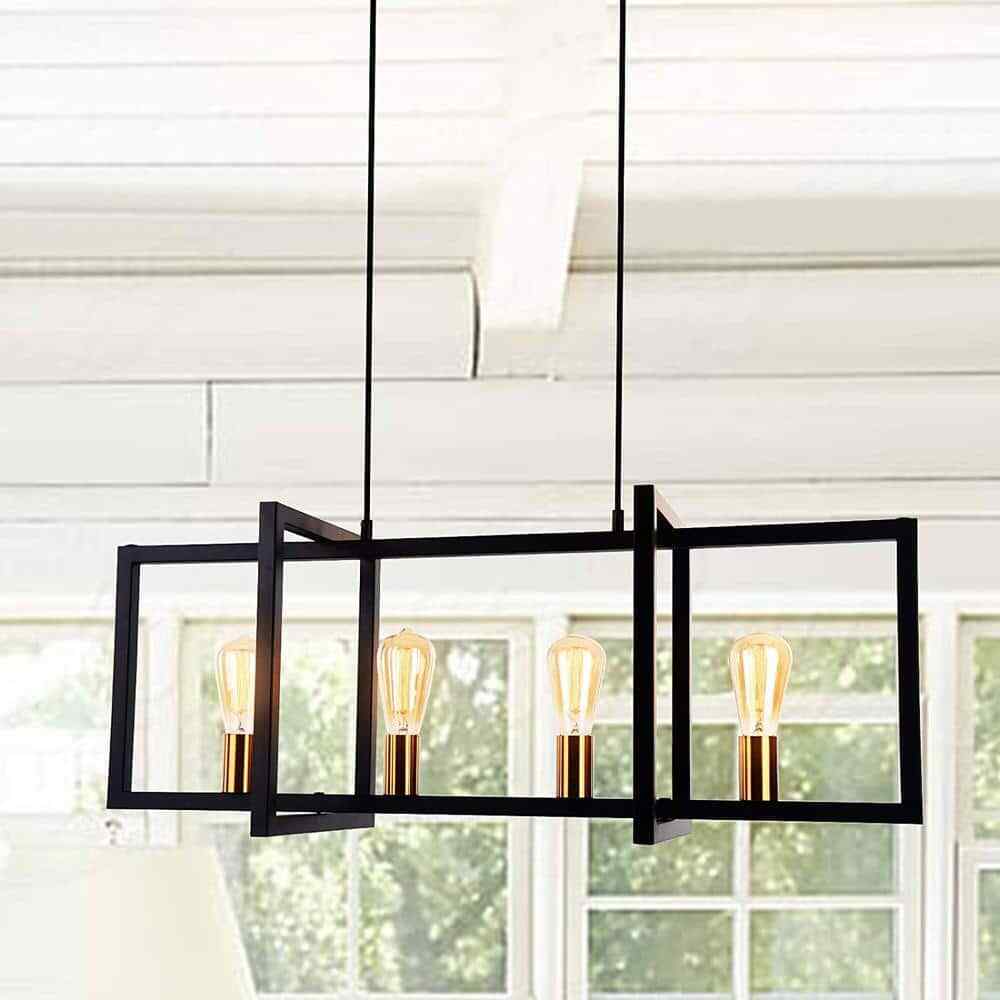 EDISLIVE Ferrill 4-Light Modern Kitchen Island Industrial Linear Chandelier