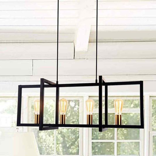 EDISLIVE Ferrill 4-Light Modern Kitchen Island Industrial Linear Chandelier