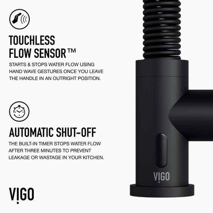 VIGO Edison Single Handle Pull-Down Sprayer Kitchen Faucet w/ Touchless Sensor