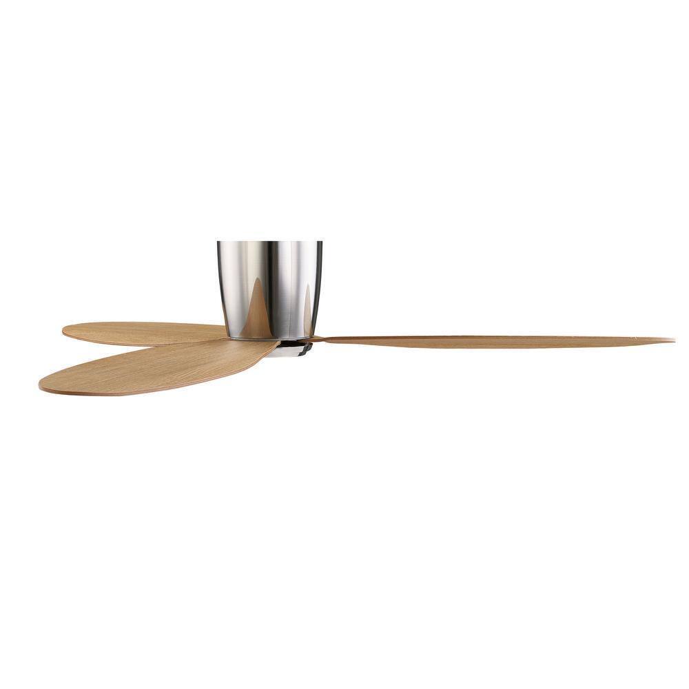 Radar 52 in. DC Ceiling Fan in Brushed Chrome with Teak Blades 21051901