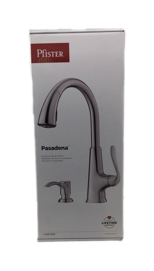 Pfister Pasadena Single-Handle Pull-Down Sprayer Kitchen Faucet w/Soap Dispenser