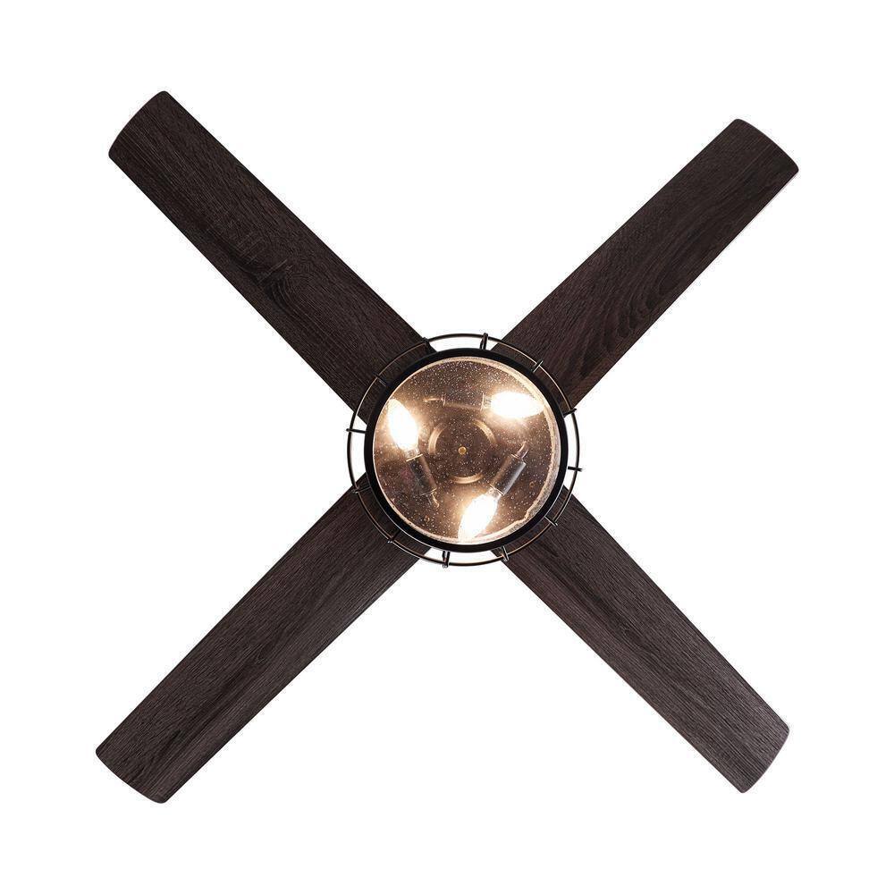 Matrix Decor 52 in. Oil Rubbed Bronze Downrod Ceiling Fan w/ Remote Control