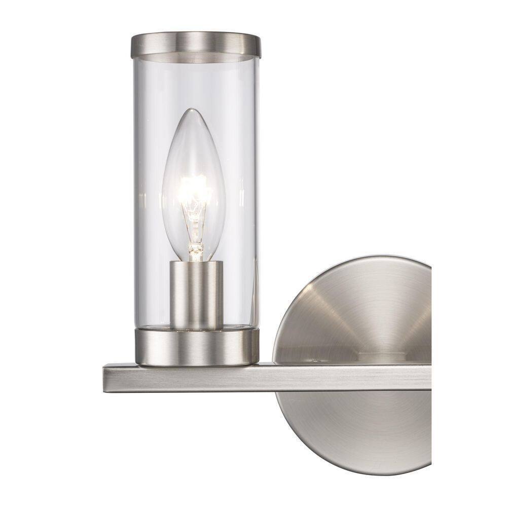 Hampton Bay Loveland 10.5" 2-Light Brushed Nickel Bathroom Vanity Light Fixture