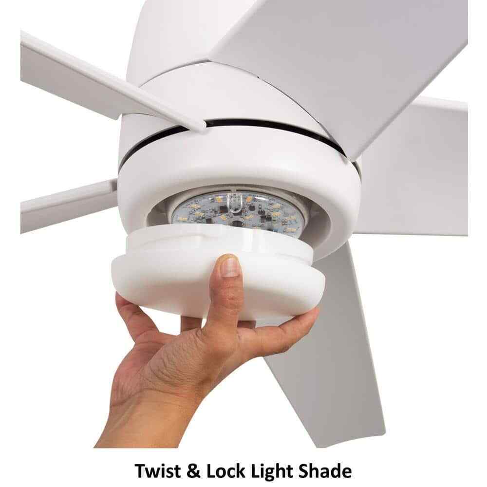 Hampton Bay Mena 54 in. White LED Indoor/Outdoor Matte White Ceiling Fan