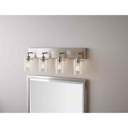 Hampton Bay Regan 29.13 in. 4-Light Brushed Nickel Bathroom Vanity Light