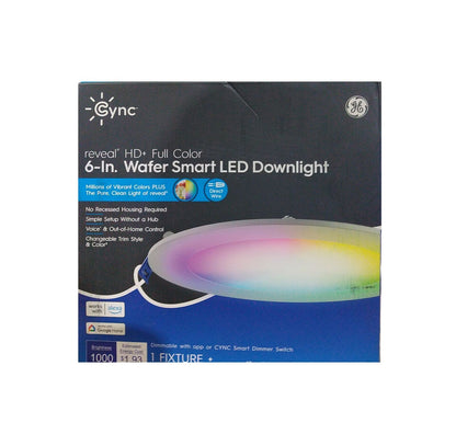 Cync Color 2000K 6 in. Wafer Smart LED Downlight Plus Junction Box 1-Pack