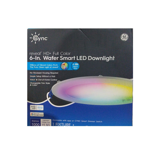 Cync Color 2000K 6 in. Wafer Smart LED Downlight Plus Junction Box 1-Pack