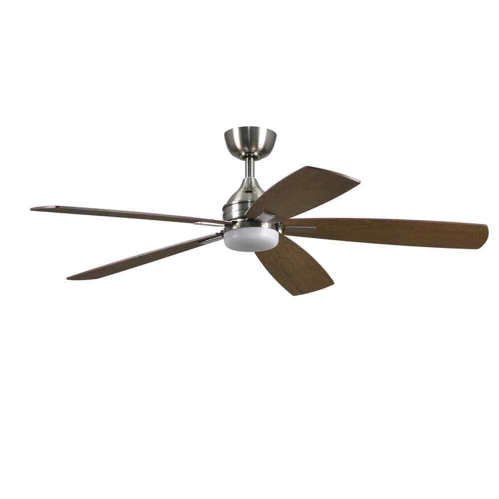 Home Decorators Beckford 52 in. Integrated LED Indoor Brushed Nickel Ceiling Fan