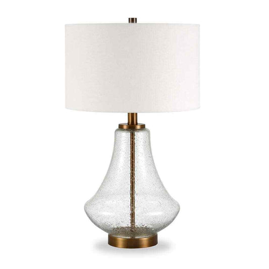 Meyer&Cross Lagos 23 in. Table Lamp in Brushed Brass and Seeded Glass