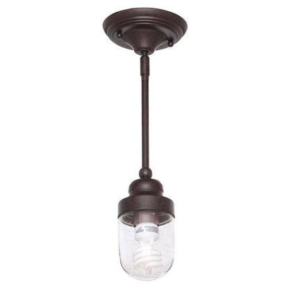World Imports Brandon 1-Light Bronze Mini-Pendant with Glass Shade