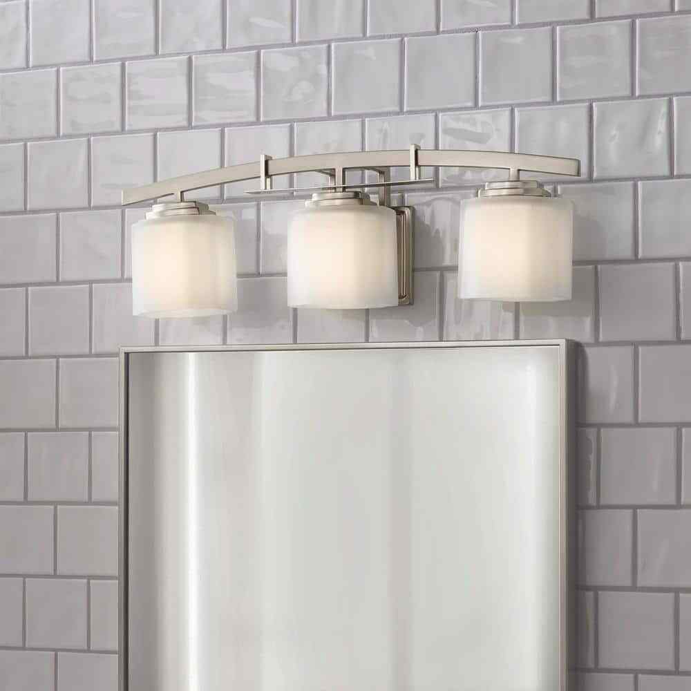 Hampton Bay Architecture 3-Light Brushed Nickel Vanity Light