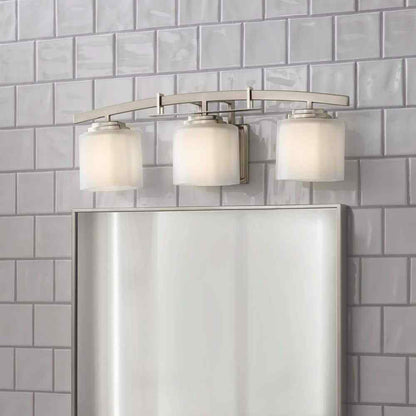 Hampton Bay Architecture 3-Light Brushed Nickel Vanity Light