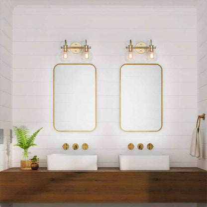 LNC Modern Light Gold Bathroom Vanity Light 2-Light Powder Room Wall Light