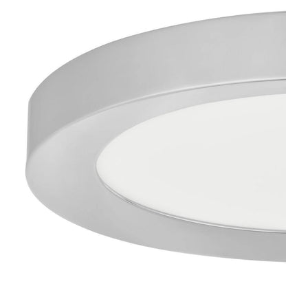 Home Decorators Calloway 15 in. Polished Nickel Integrated LED 5CCT Flush Mount