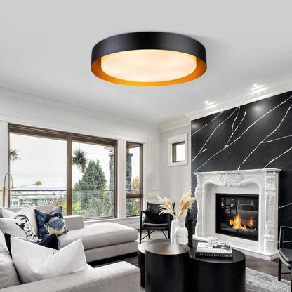 EDISLIVE Victor 23.6 in. 5-Light Minimalist Black Flush Mount 81010000039408