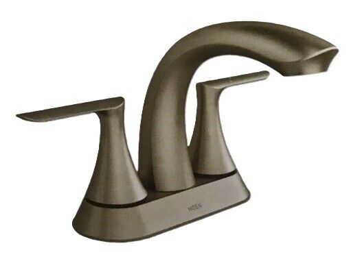 MOEN Findlay 4 in. Centerset Double-Handle Bathroom Faucet in Bronzed Gold