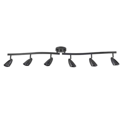 Globe Electric Grayson 4.4 ft. 6-Light Matte Black Halogen Track Lighting Kit