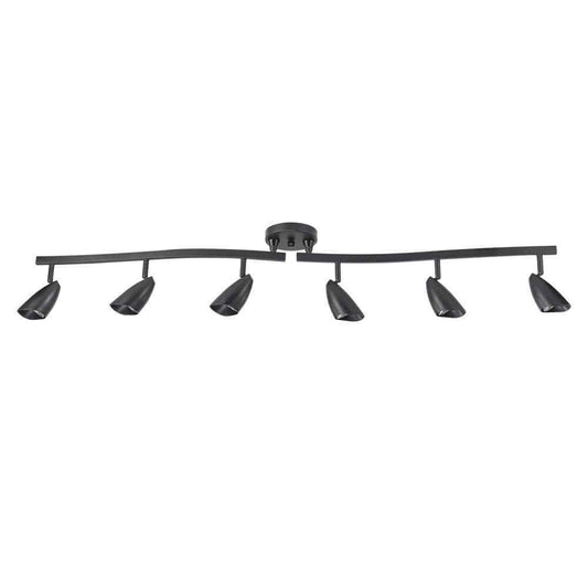 Globe Electric Grayson 4.4 ft. 6-Light Matte Black Halogen Track Lighting Kit