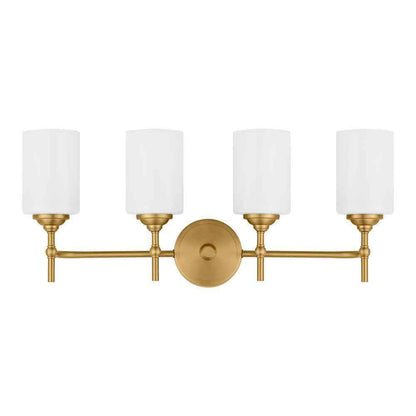 Home Decorators Ayelen 4-Light Matte Brass Modern Bathroom Vanity Light