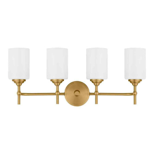 Home Decorators Ayelen 4-Light Matte Brass Modern Bathroom Vanity Light