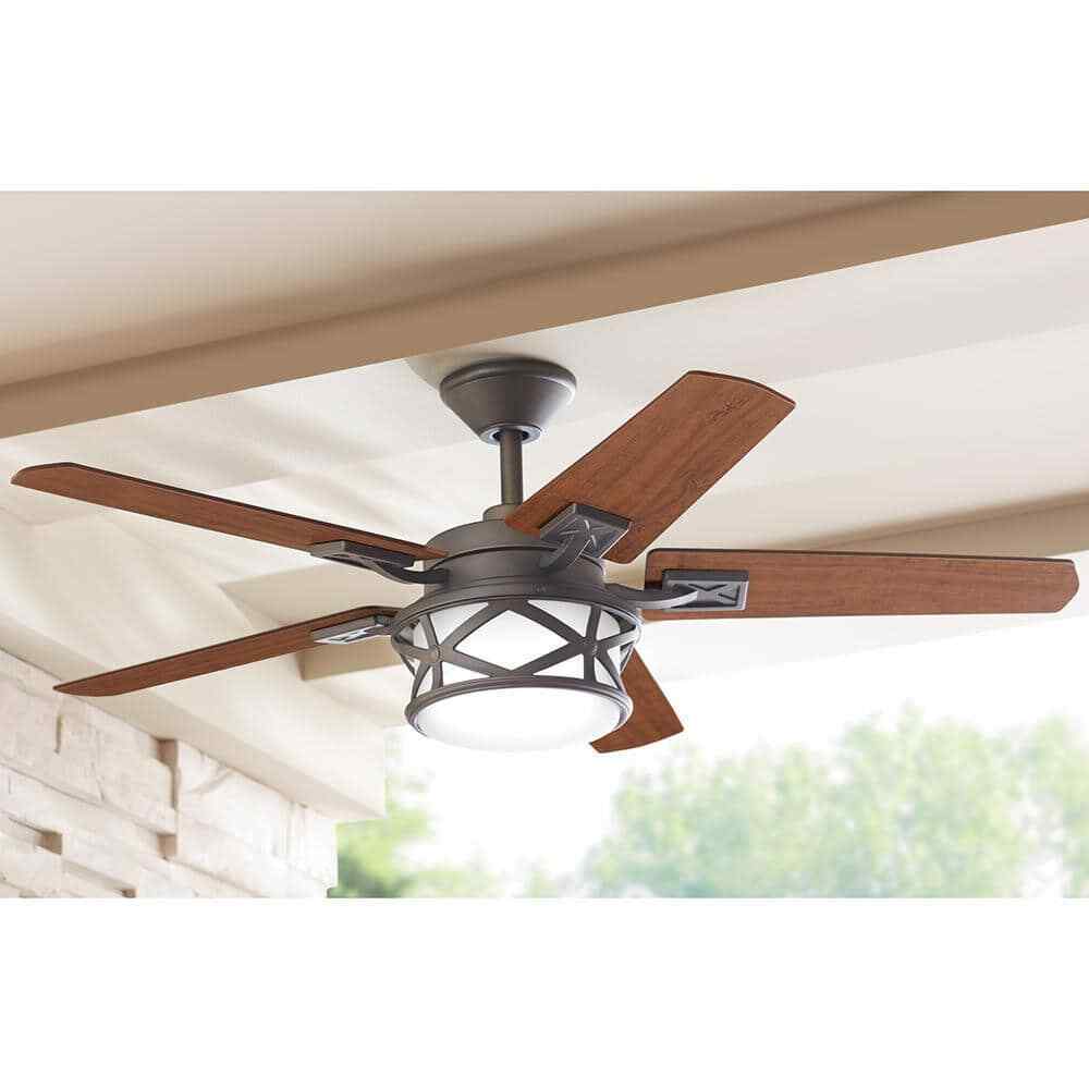Home Decorators Copley 52 in. Indoor/Outdoor LED Bronze Ceiling Fan w Light Kit