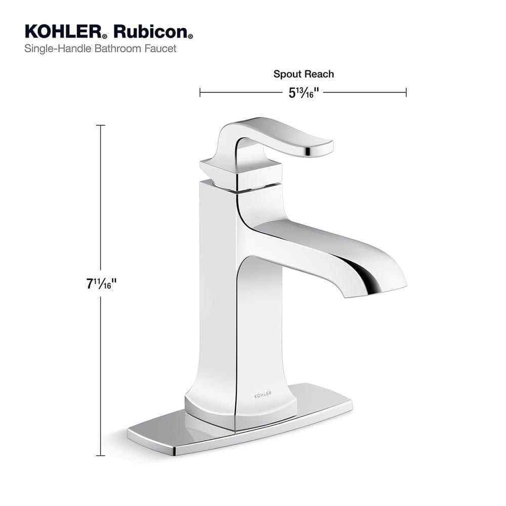KOHLER Rubicon Single Hole Single Handle Bathroom Faucet in Polished Chrome