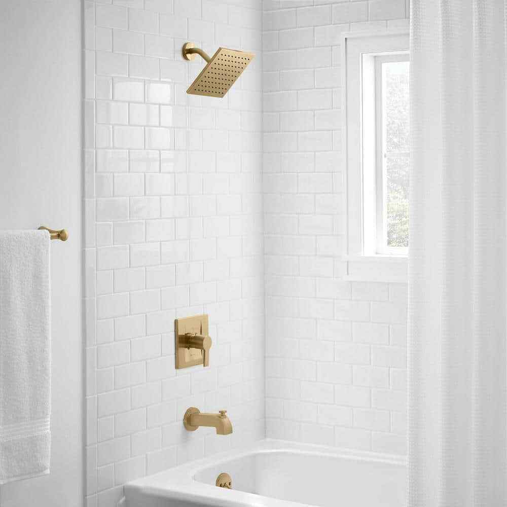 Glacier Bay Modern Single-Handle 1-Spray Tub and Shower Faucet in Matte Gold