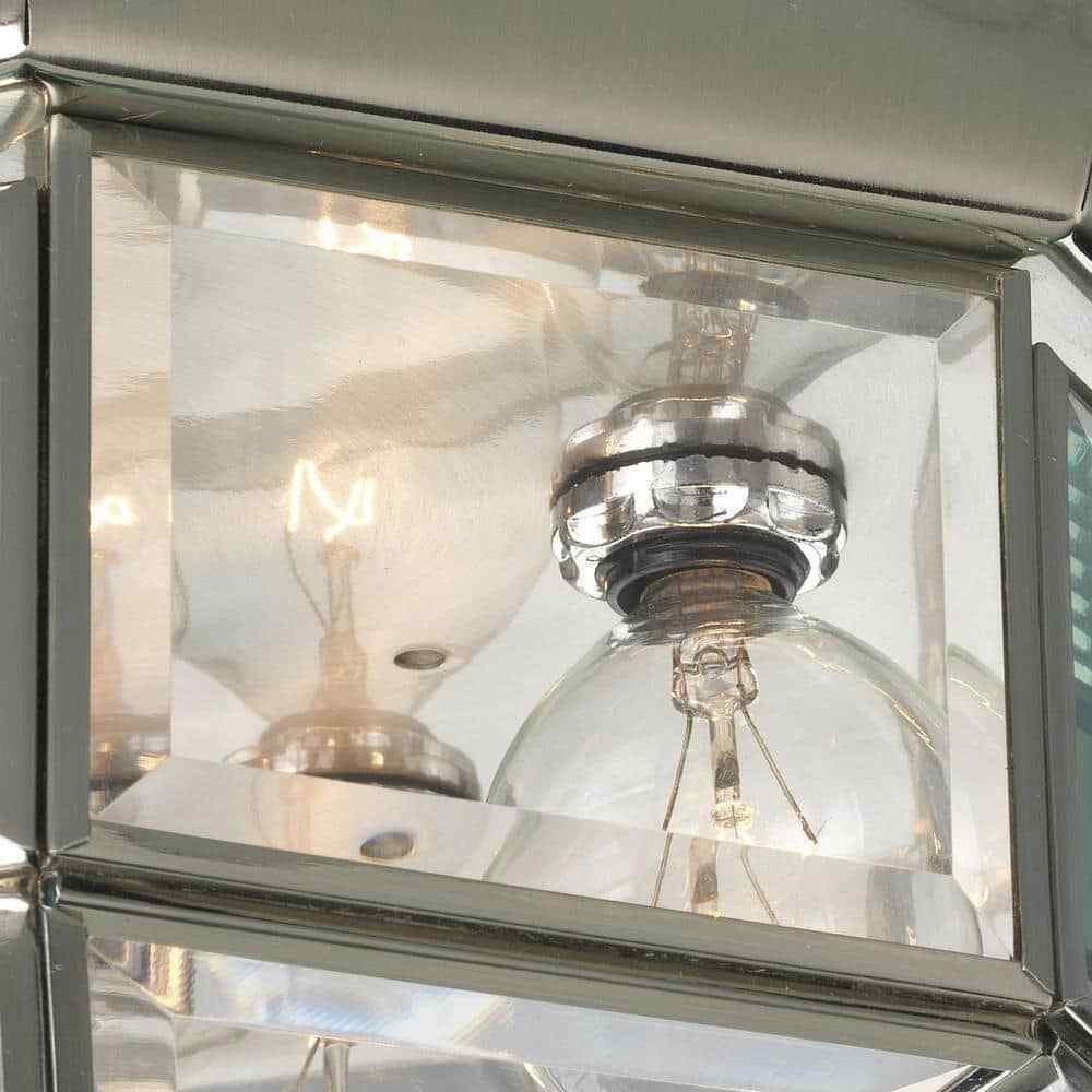 Progress Lighting 4-Light Brushed Nickel Clear Beveled Glass Indoor Outdoor