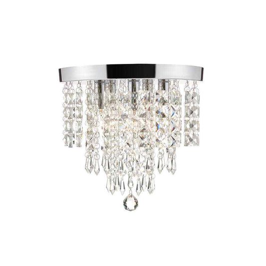 Merra 11 in. 5-Light Chrome Flush Mount Chandelier with K9 Crystals