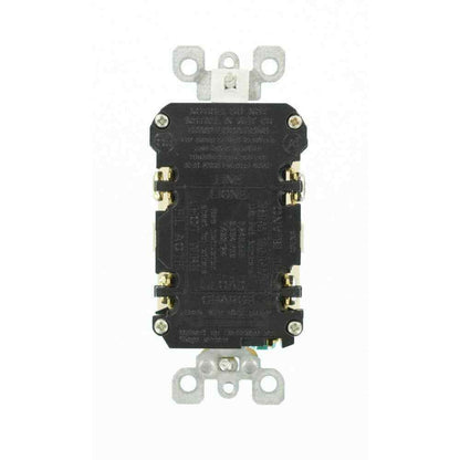 Leviton 15 Amp Self-Test SmartlockPro Slim Duplex GFCI Outlet Light Almond