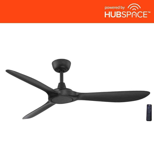 Home Decorators Tager 52 in. Smart Indoor Outdoor Black Ceiling Fan w/ Remote