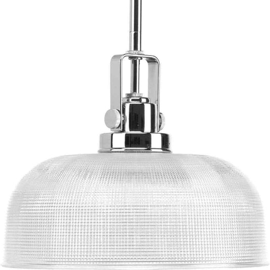 Progress Lighting Archie 1-Light Chrome Pendant w/ Clear Prismatic Glass