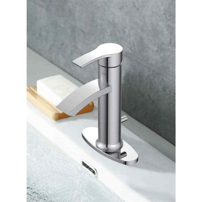 Garrick Single Hole Single Handle Bathroom Faucet in Polished Chrome