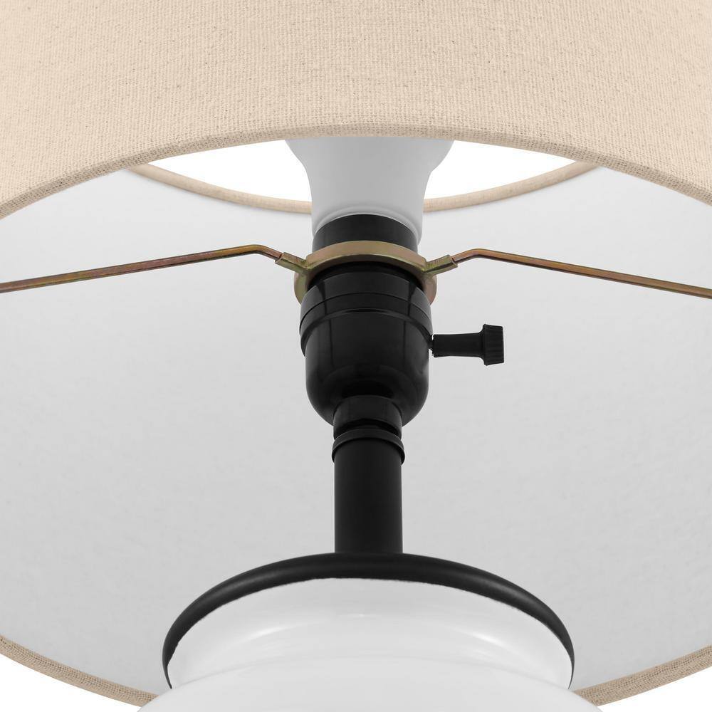 Hampton Bay Flynn 21.25 in. White Accent Lamp