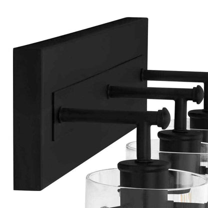 Hampton Bay Regan 21 in. 3-Light Matte Black Bathroom Vanity Light