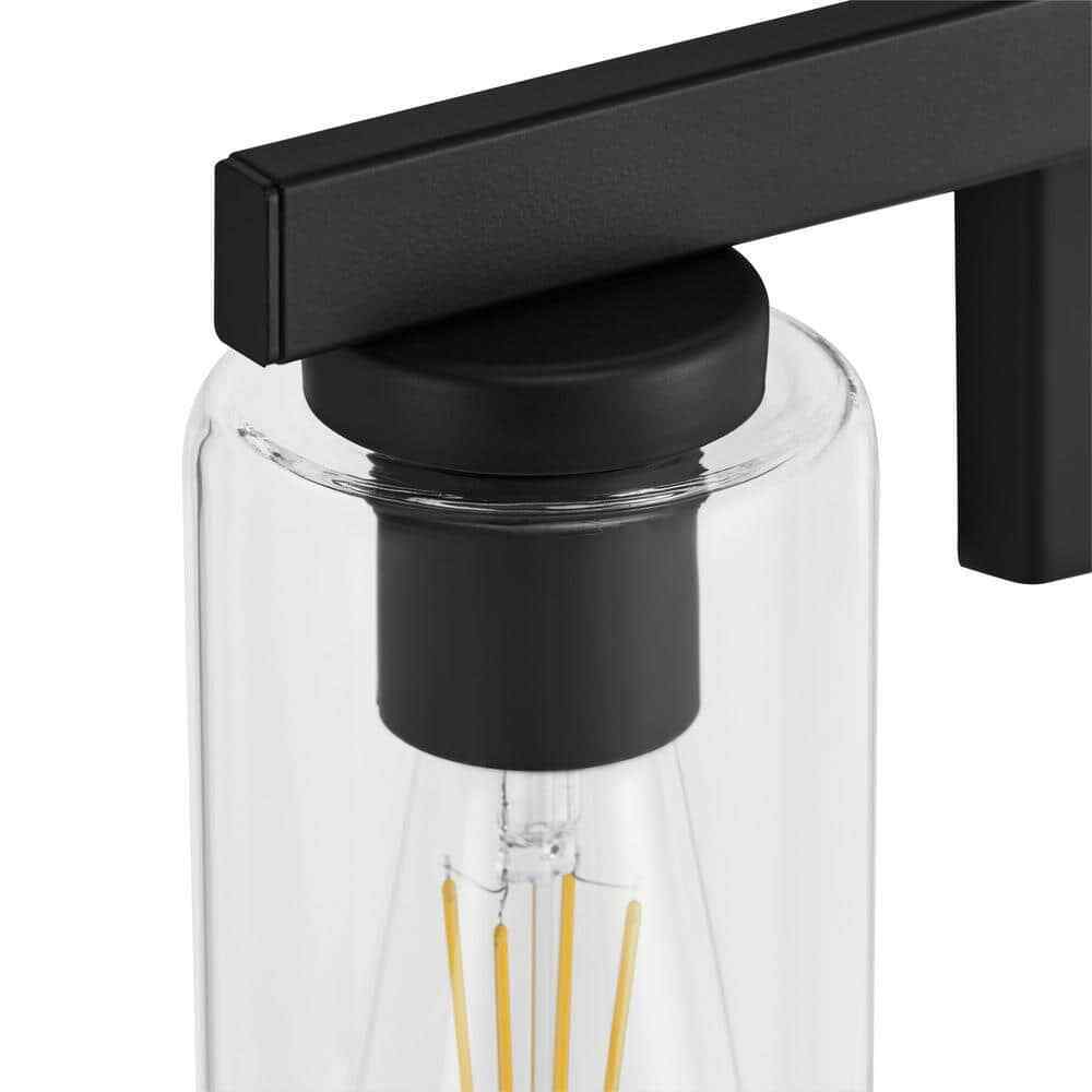 Hampton Bay Kendall Manor 22 in. 3 Light Matte Black Bathroom Vanity Light