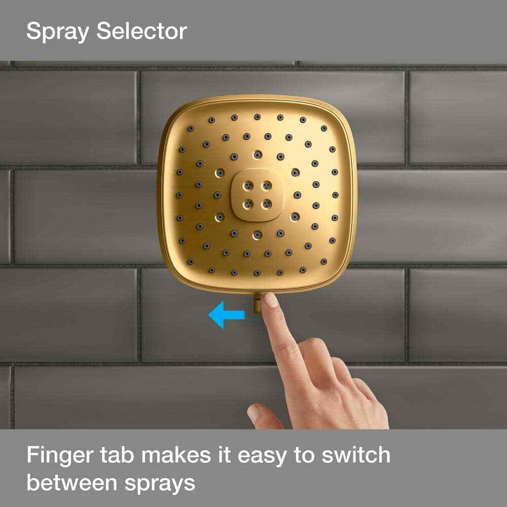 KOHLER Fordra Wall Mount Fixed Shower Head in Vibrant Brushed Moderne Brass