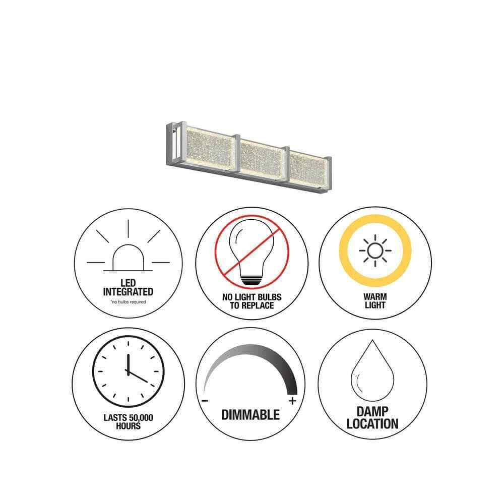 Artika Subway Chrome Modern LED Vanity Light Bar for Bathroom w/ Bubble Glass