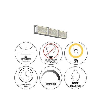 Artika Subway Chrome Modern LED Vanity Light Bar for Bathroom w/ Bubble Glass