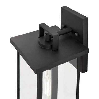 Hampton Bay Keswick Modern 1-Light Matte Black Hardwired Outdoor Wall Sconce