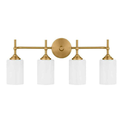 Home Decorators Ayelen 4-Light Matte Brass Modern Bathroom Vanity Light