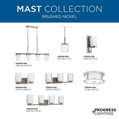 Progress Lighting Mast Collection 1-Light Brushed Nickel Wall Sconce