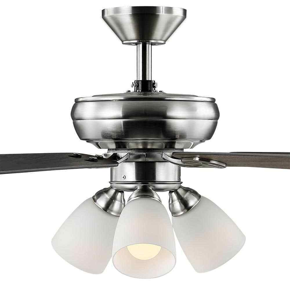Hampton Bay Riley 44 in. Indoor LED Brushed Nickel Ceiling Fan w/ Light Kit