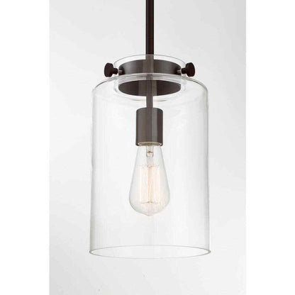 Hampton Bay Mullins 6.75 in.1-Light Oil Rubbed Bronze Mini Pendant Hanging Light