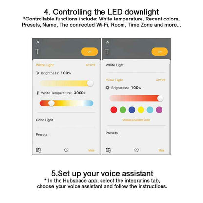 Commercial Electric 5 in./6 in Smart Hubspace Color Selectable LED Recessed Trim